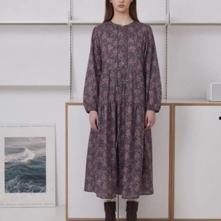 [BUNJANG] Thursday Island Flower Pattern Long Dress 24SS / 써스데이아일랜드 플라워 패턴 롱 원피스 24SS