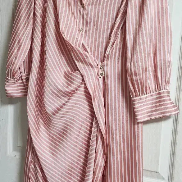 [BUNJANG] ZARA Pink Striped Shirt Dress / 자라 핑크 스트라이프 셔츠 원피스