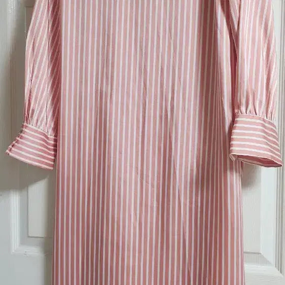 [BUNJANG] ZARA Pink Striped Shirt Dress / 자라 핑크 스트라이프 셔츠 원피스