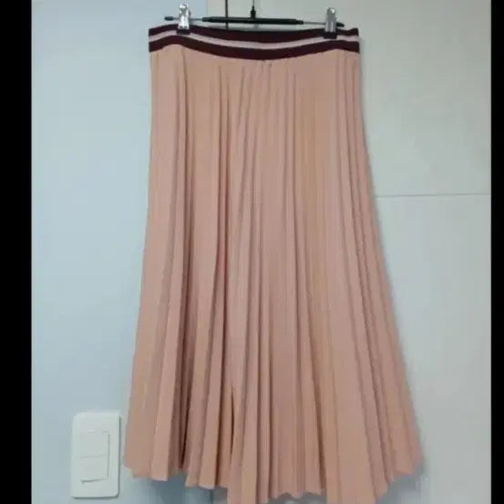[BUNJANG] Pleated Long Skirt Coral Pink / 플리츠 롱 스커트 코랄핑크