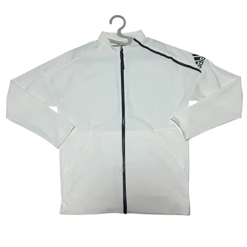 [BUNJANG] Adidas White Zip-Up Jacket Medium Cooling Material Unused / 아디다스 화이트 집업 자켓 M 신축성 쿨링소재 미사용 새상품