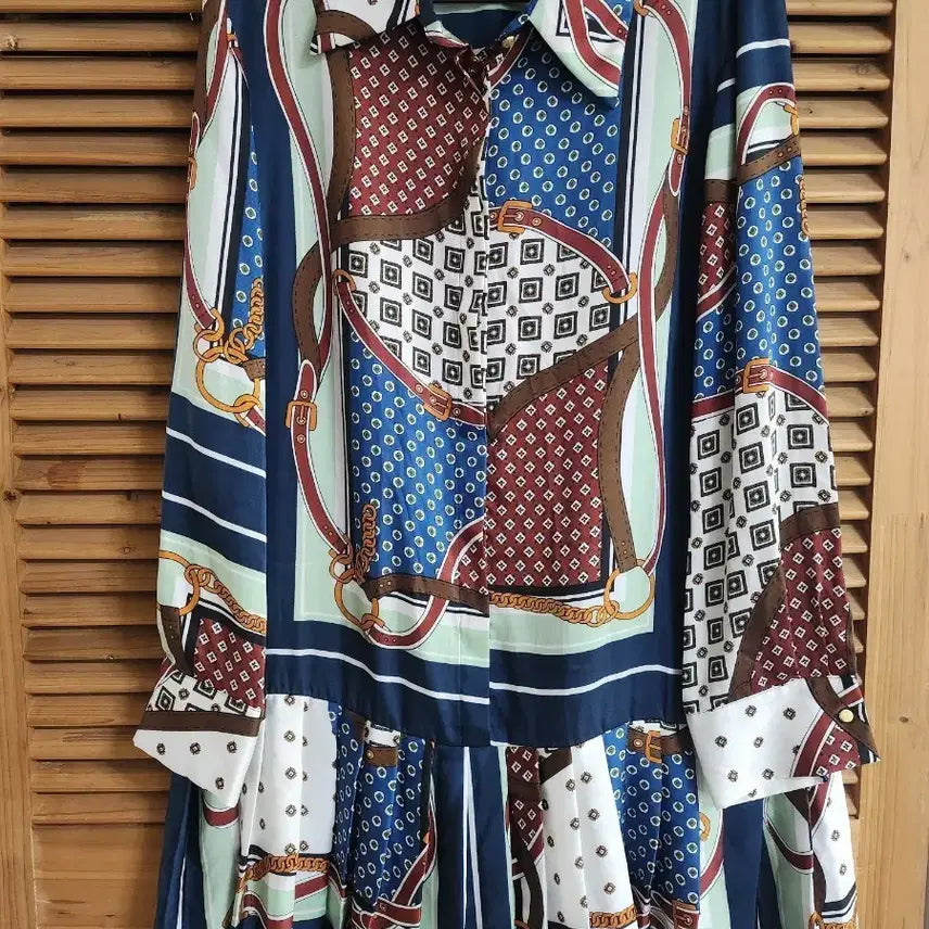 [BUNJANG] ZARA Patterned Long Shirt Dress / 자라 패턴 롱 셔츠 원피스