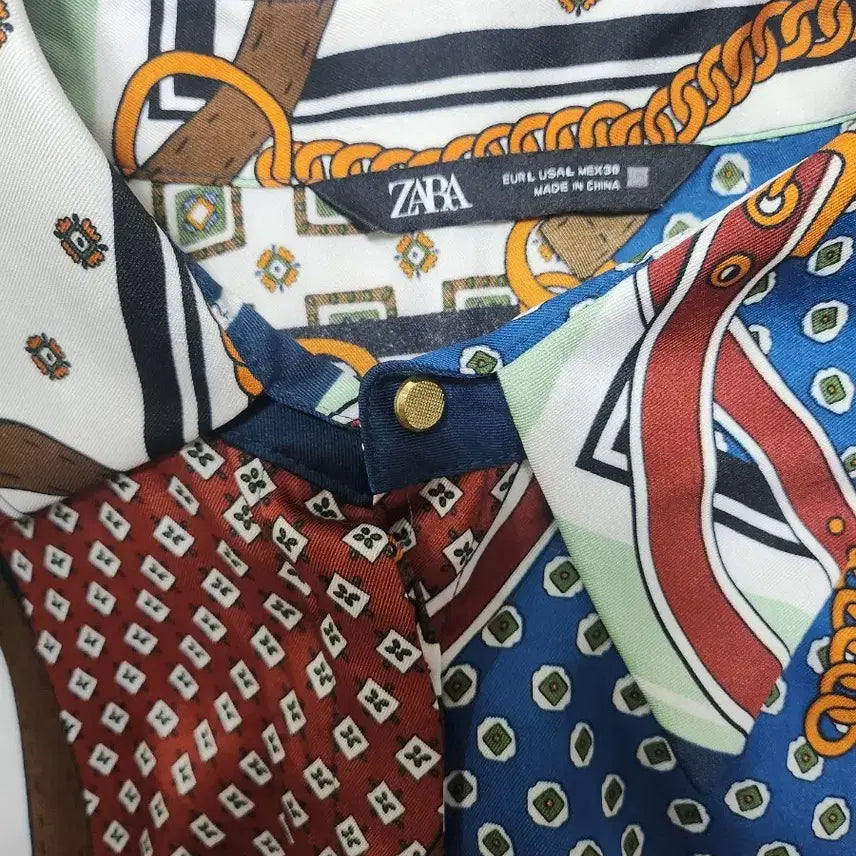 [BUNJANG] ZARA Patterned Long Shirt Dress / 자라 패턴 롱 셔츠 원피스
