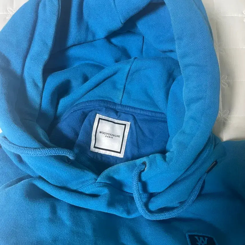 [BUNJANG] Wooyoungmi Back Logo Hoodie Blue / [50]우영미 백로고 후드 블루