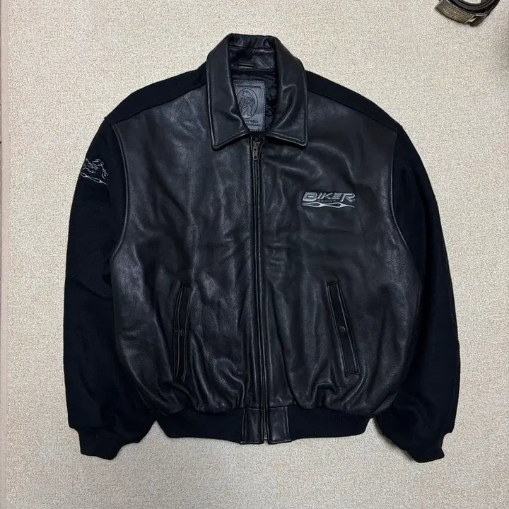 [BUNJANG] Golden Bear 90s Reverse Biker Trash Varsity Jacket / L) 90s 골든베어 Biker trash 바시티 자켓 리버스 바시티