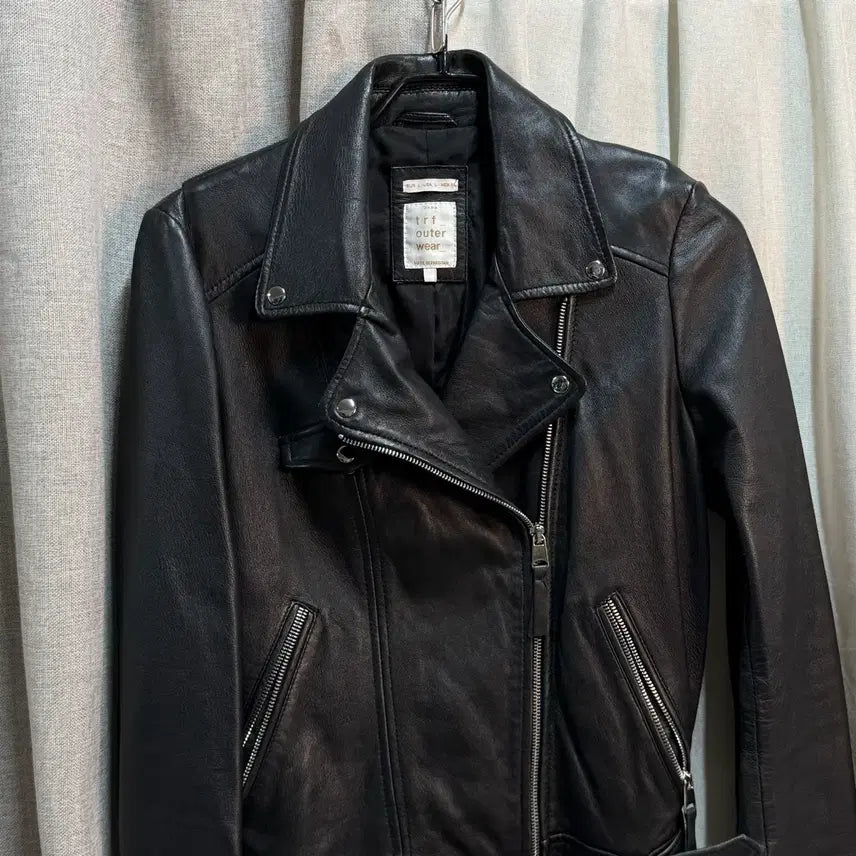 [BUNJANG] ZARA TRF Genuine Sheep Leather Rider Jacket - Size S / [S] 자라(ZARA) TRF 리얼 양가죽 라이더 자켓