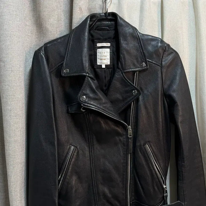 [BUNJANG] ZARA TRF Genuine Sheep Leather Rider Jacket - Size S / [S] 자라(ZARA) TRF 리얼 양가죽 라이더 자켓