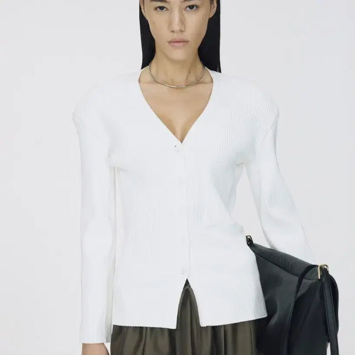 [BUNJANG] Orr Hourglass Knit Cardigan White S / 오르 아워글래스 니트가디건 화이트s(오르 미니백증정)
