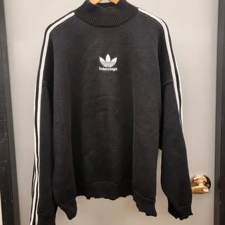 [BUNJANG] Adidas x Balenciaga Knit Sweater Black / 아디다스 x 발렌시아가 콜라보 니트 블랙(정품)