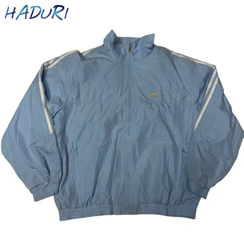[BUNJANG] Adidas 00s Performance Logo Windbreaker Sky Blue 110 / 아디다스 00s 퍼포먼스로고 스카이블루바람막이 110