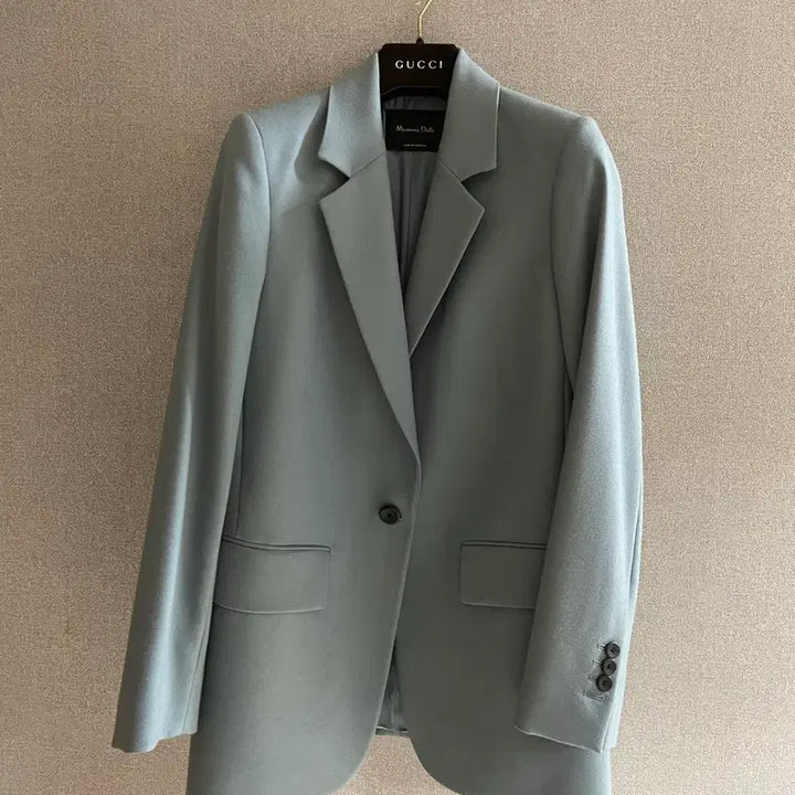 [BUNJANG] Massimo Dutti Italian Fabric Wool Jacket / 마시모두띠 자켓 예쁜 톤다운 블루 이탈리안 패브릭 울소재