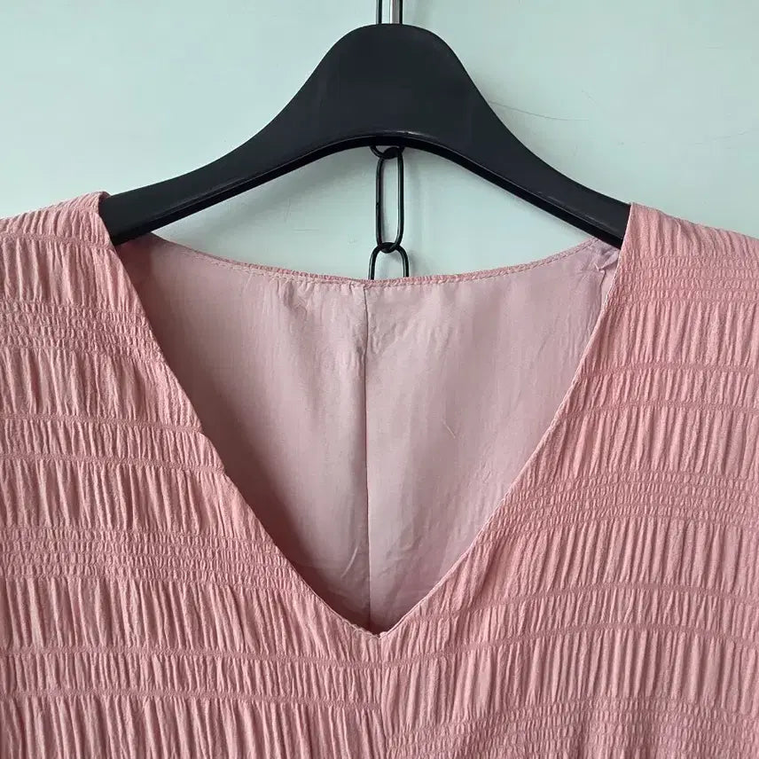 [BUNJANG] Pink Banding Embossed Dress / F/ 핑크 밴딩 엠보원피스