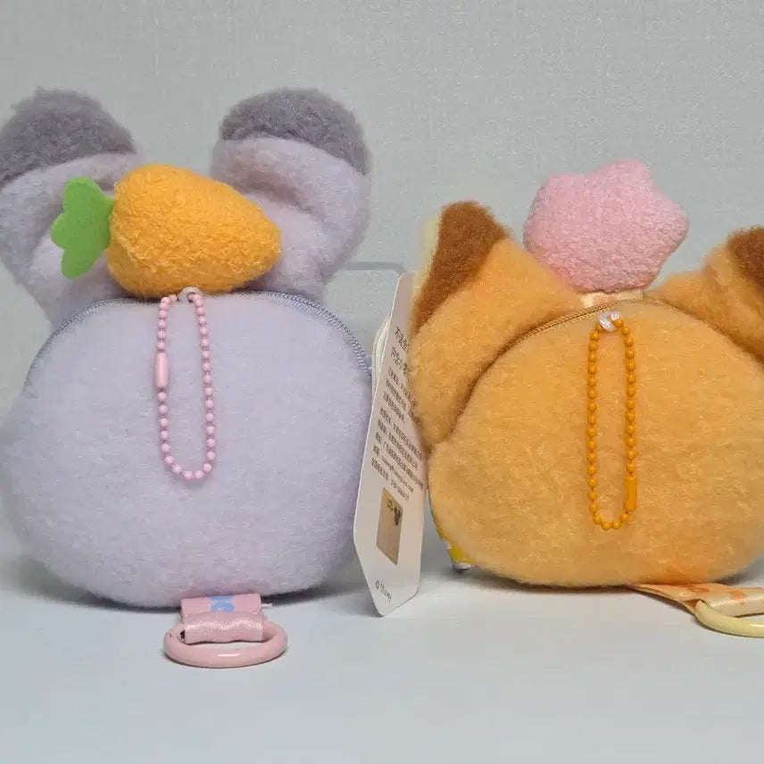 [BUNJANG] Zootopia Judy &amp; Nick Face Coin Purse Plush Keychain Set / 주토피아 주디/닉 얼굴 동전지갑 인형 키링 세트