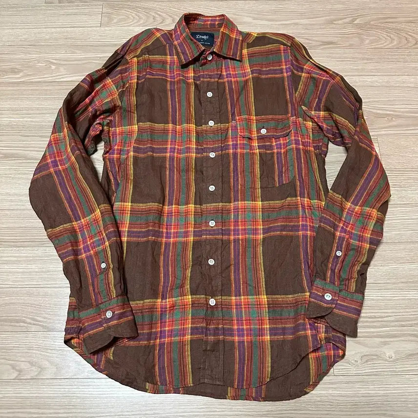 [SOLD OUT] 드레익스 원포켓 린넨 셔츠 S