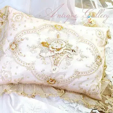 [BUNJANG] French Tambour Beaded Pillow Cover / 아름다운 프렌치 탕브르 비즈 필로우커버