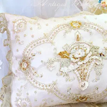 [BUNJANG] French Tambour Beaded Pillow Cover / 아름다운 프렌치 탕브르 비즈 필로우커버
