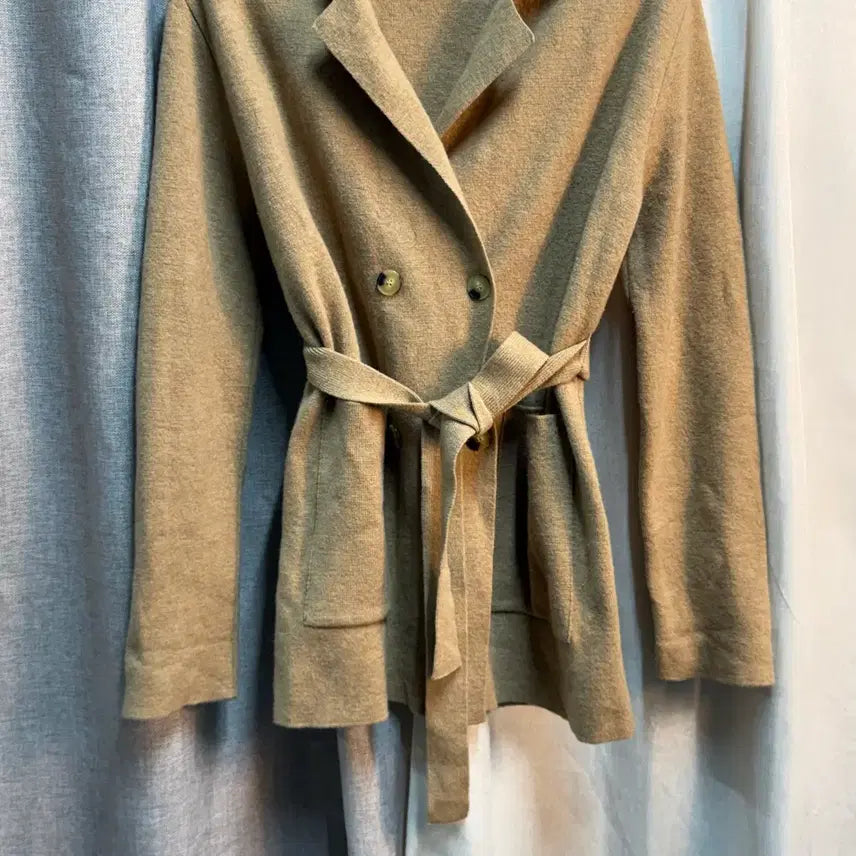 [BUNJANG] SIE Belted Double Button Knit Long Cardigan Jacket / [FREE] SIE 시에 벨티드 더블 버튼 니트 롱 가디건 자켓