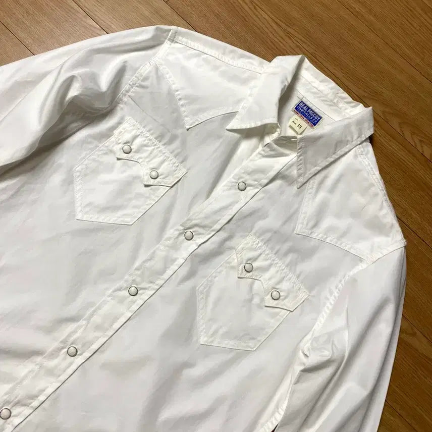 [BUNJANG] Real McCoy Taxi Driver Western Shirt White 15 Size / (레어) 리얼맥코이 택시드라이버 웨스턴셔츠 화이트 15사이즈