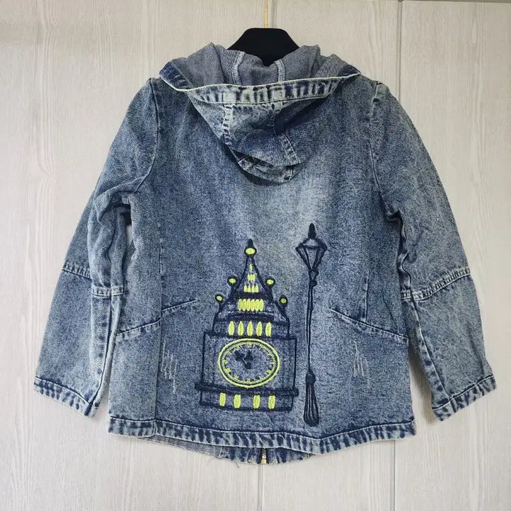 [BUNJANG] Vintage London Big Ben Hooded Denim Jacket / 빈티지 런던 빅벤 후드 청자켓   새상품