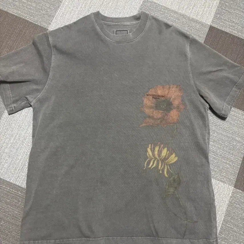 [BUNJANG] Wooyoungmi 25SS Oversized Flower Print T-shirt / 우영미 25ss 오버핏 플라워 반팔 46