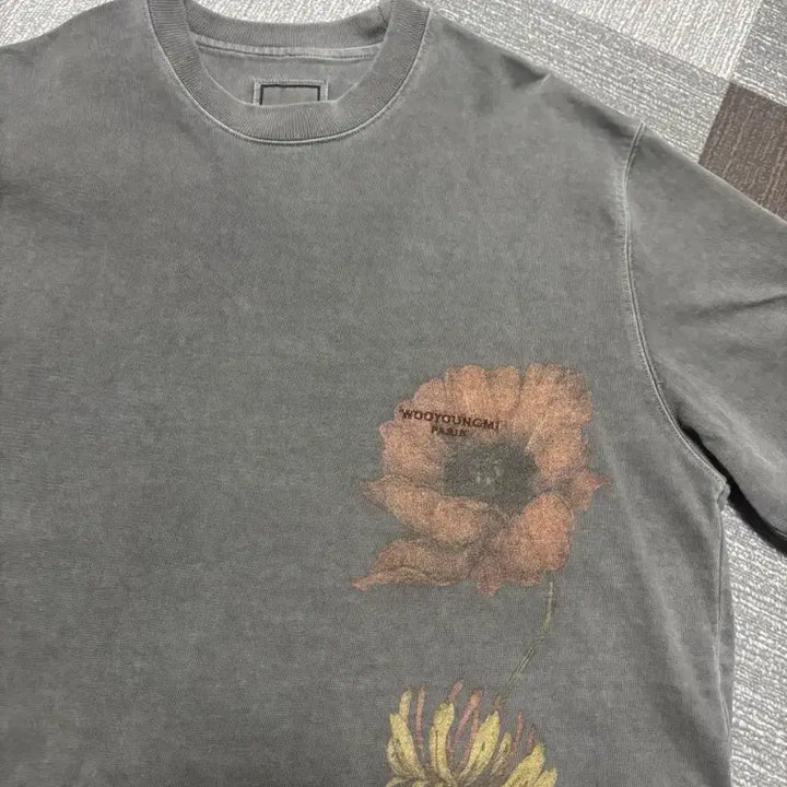 [BUNJANG] Wooyoungmi 25SS Oversized Flower Print T-shirt / 우영미 25ss 오버핏 플라워 반팔 46
