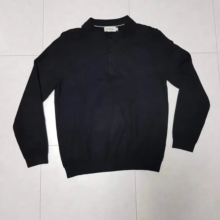 [BUNJANG] Ziozia Black Long-Sleeve Collar Knit / 지오지아 블랙 긴팔 카라 니트