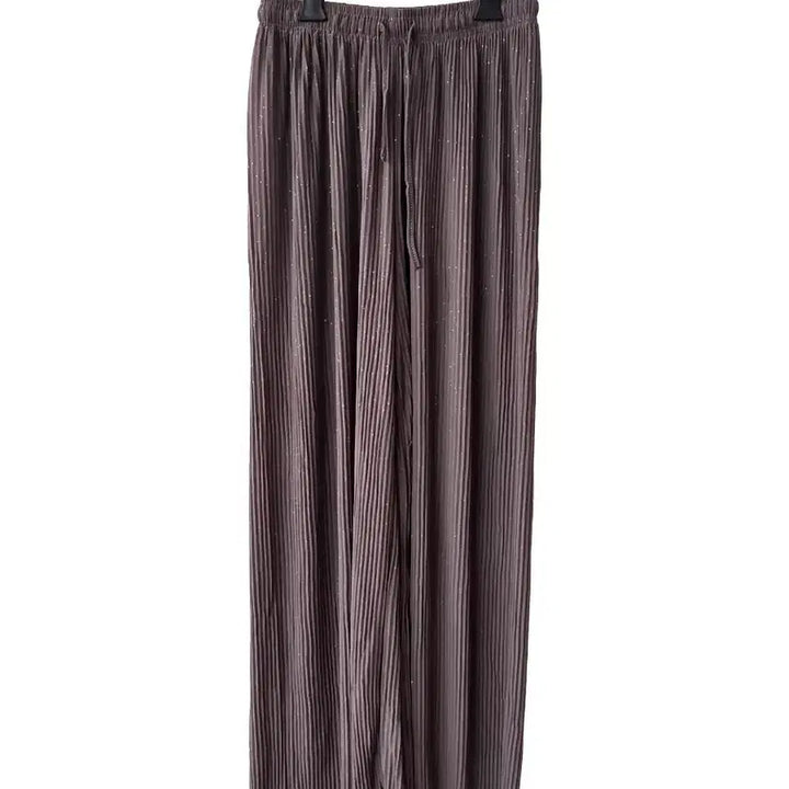 [BUNJANG] Gray Banding Pleated Pearl Wide Pants / F/그레이 밴딩 주름 펄 와이드팬츠/새제품
