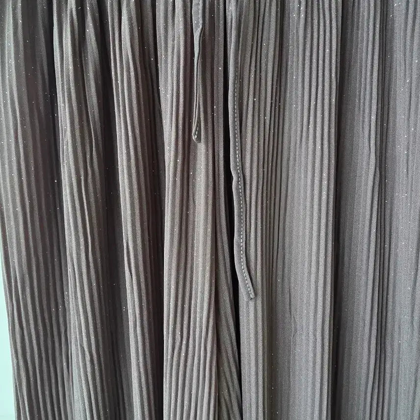 [BUNJANG] Gray Banding Pleated Pearl Wide Pants / F/그레이 밴딩 주름 펄 와이드팬츠/새제품