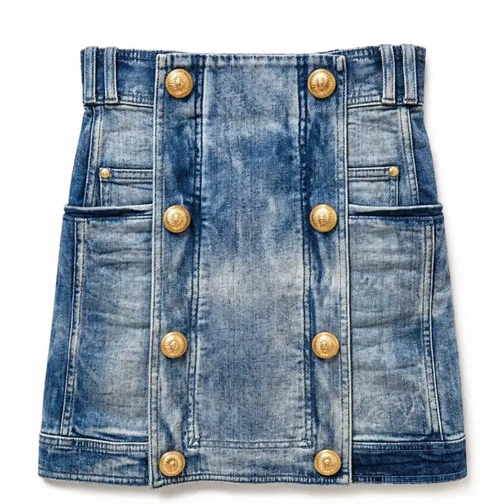 [SOLD OUT] 발망 골드버튼 데님 스커트 정품(38)입니다(국내택)