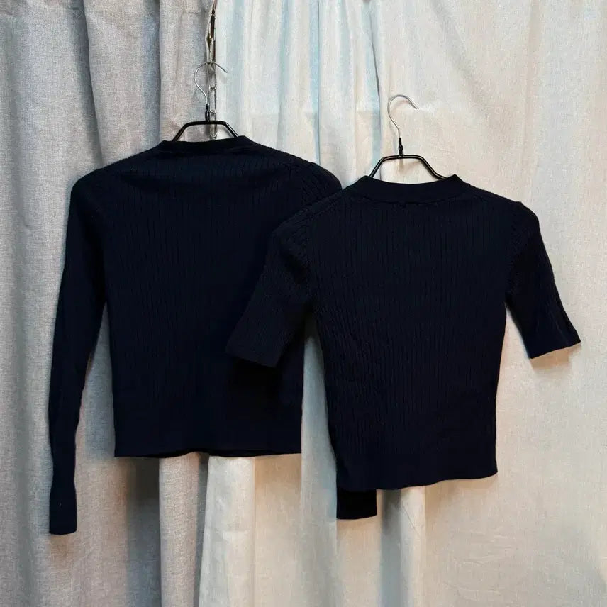 [BUNJANG] Uniqlo Extra Fine Merino Wool Ribbed Knit Set (Navy) - Size M / [M] 유니클로 엑스트라 화인 메리노 울 골지 니트 세트 (네이비)