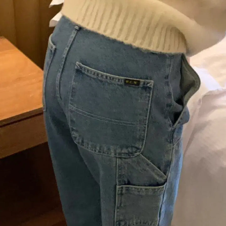 [BUNJANG] Flanel Double Knee Denim Work Pants / fIlanel 플라넬 더블니 데님