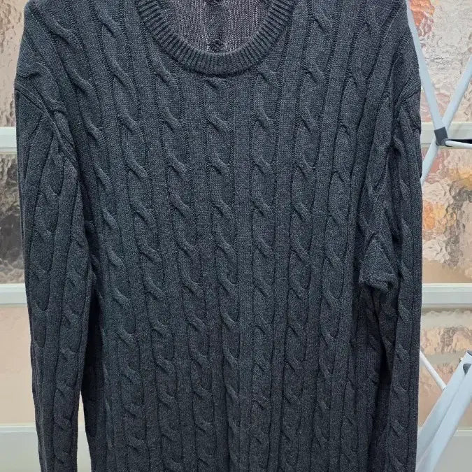 [BUNJANG] Musinsa Standard Cotton Cable Crewneck Knit M Grey / 무탠다드 코튼 케이블 크루넥니트 M 그레이
