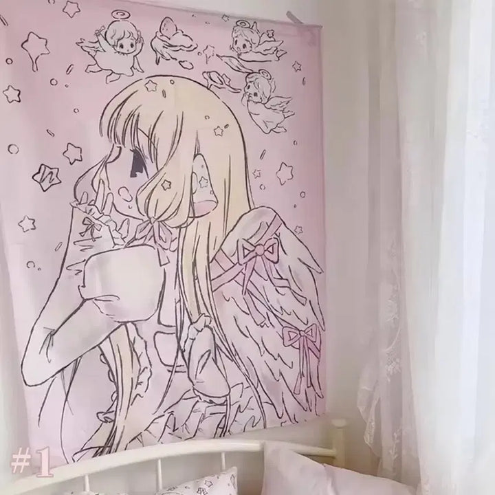 [BUNJANG] Chobits Chiho Fabric Tapestry Poster (5 Types) / 쵸비츠 치이 패브릭 태피스트리 포스터 5종 고전 미소녀 오타쿠 방 꾸미기