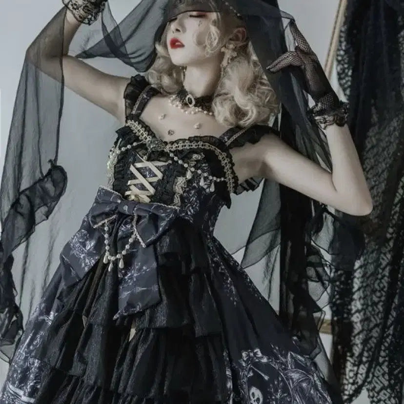 [BUNJANG] Dark Gothic Lolita JSK Dress / 다크 고딕 로리타 JSK 원피스