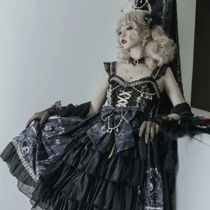 [BUNJANG] Dark Gothic Lolita JSK Dress / 다크 고딕 로리타 JSK 원피스