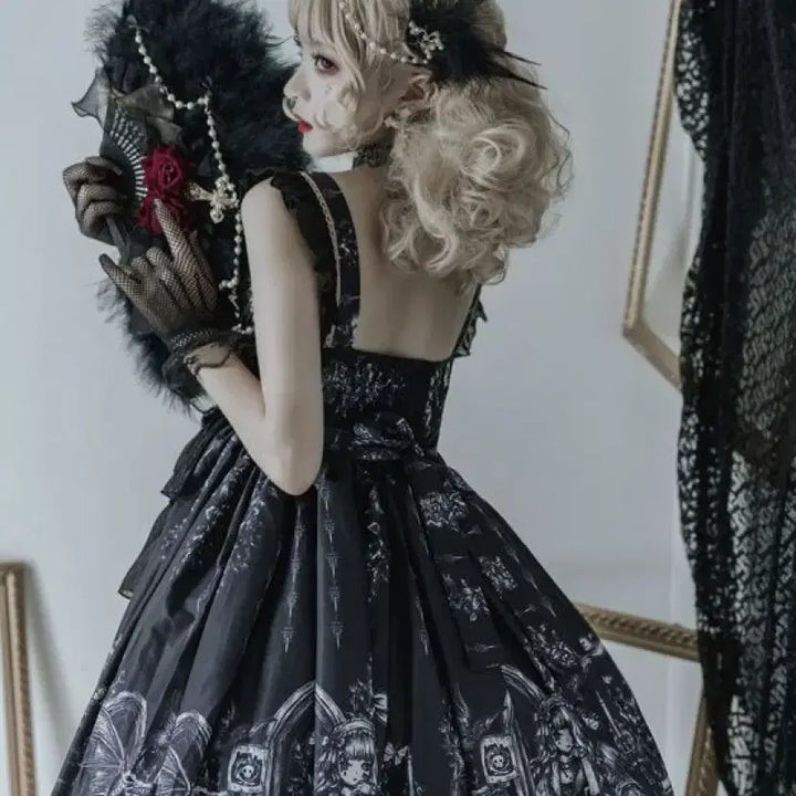 [BUNJANG] Dark Gothic Lolita JSK Dress / 다크 고딕 로리타 JSK 원피스