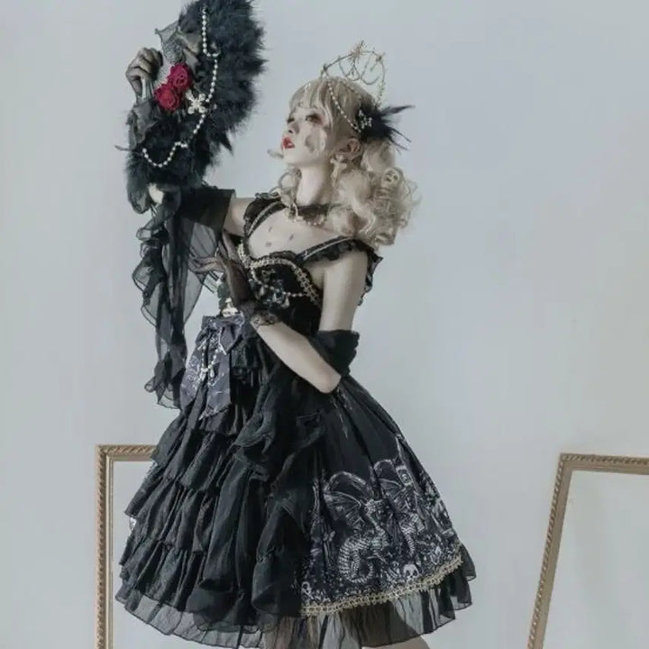 [BUNJANG] Dark Gothic Lolita JSK Dress / 다크 고딕 로리타 JSK 원피스