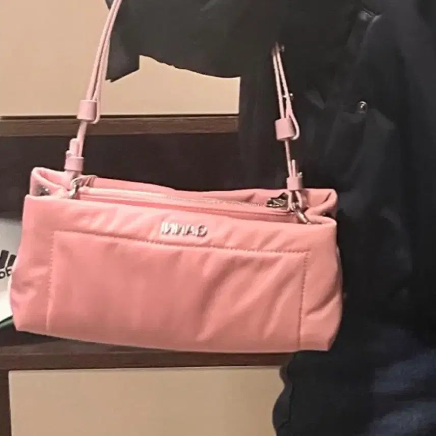 [BUNJANG] Ganni Pink Nylon Baguette Bag / GANNI (가니) 핑크 나일론 바게트백