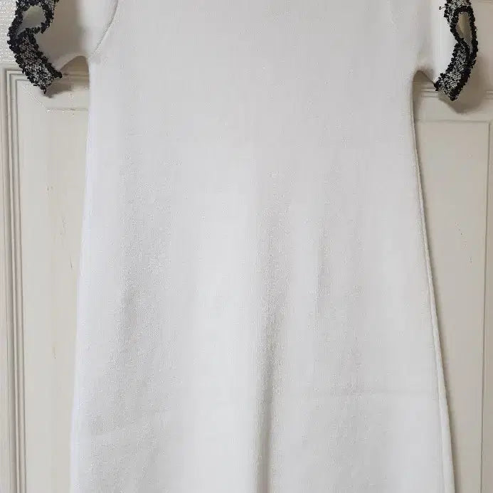 [BUNJANG] Zara White Knit Short Sleeve Midi Dress / 자라 화이트 니트 반팔 원피스