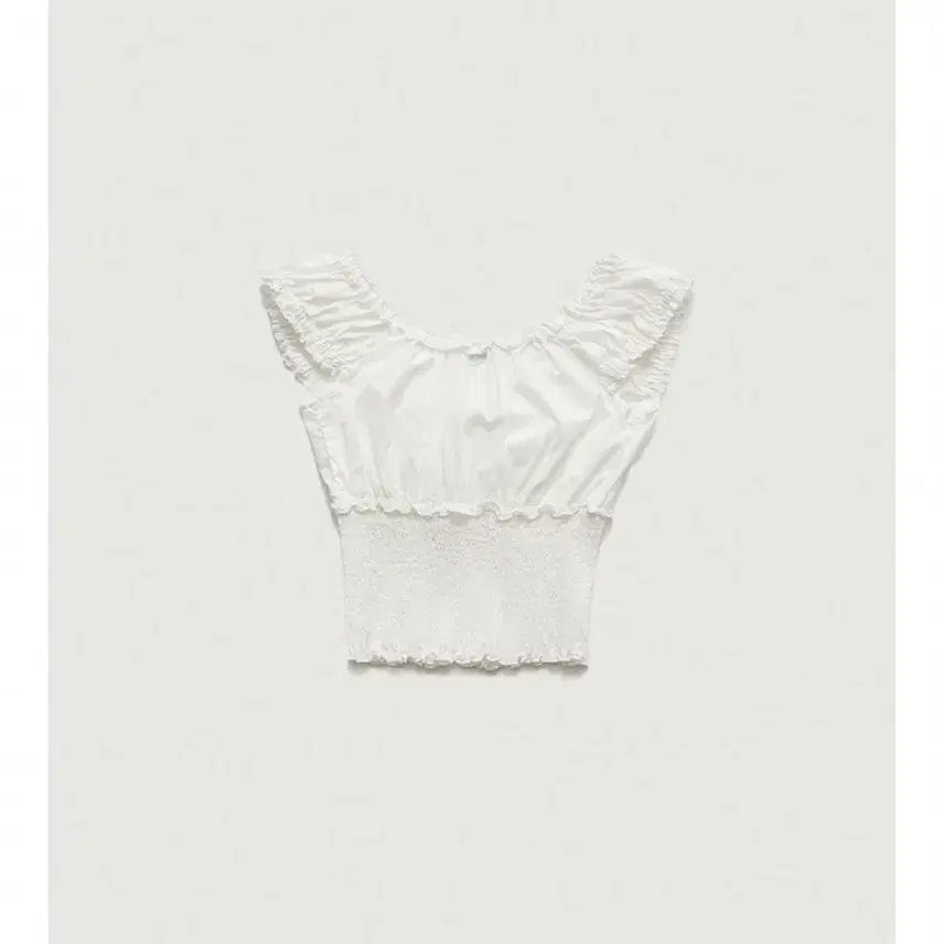 [BUNJANG] The Barnet Petunia Smocked Blouse White / 더바넷 블라우스 화이트