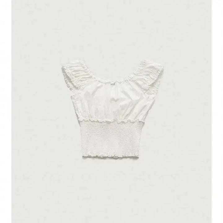 [BUNJANG] The Barnet Petunia Smocked Blouse White / 더바넷 블라우스 화이트