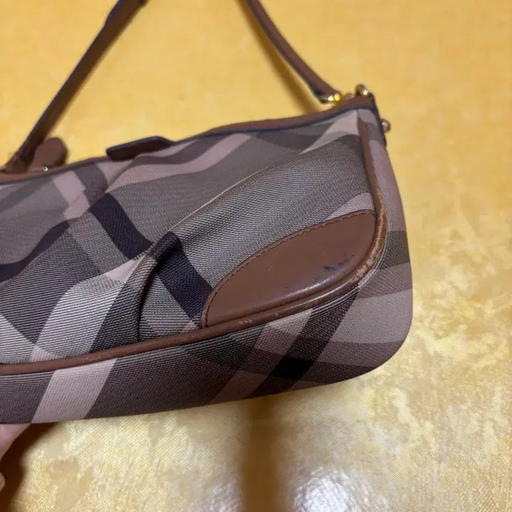 [BUNJANG] Daks Leather Combination Check Shoulder Bag / 닥스 가죽배색 체크 숄더백