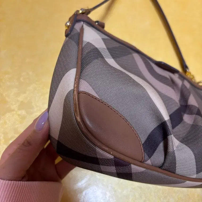 [BUNJANG] Daks Leather Combination Check Shoulder Bag / 닥스 가죽배색 체크 숄더백