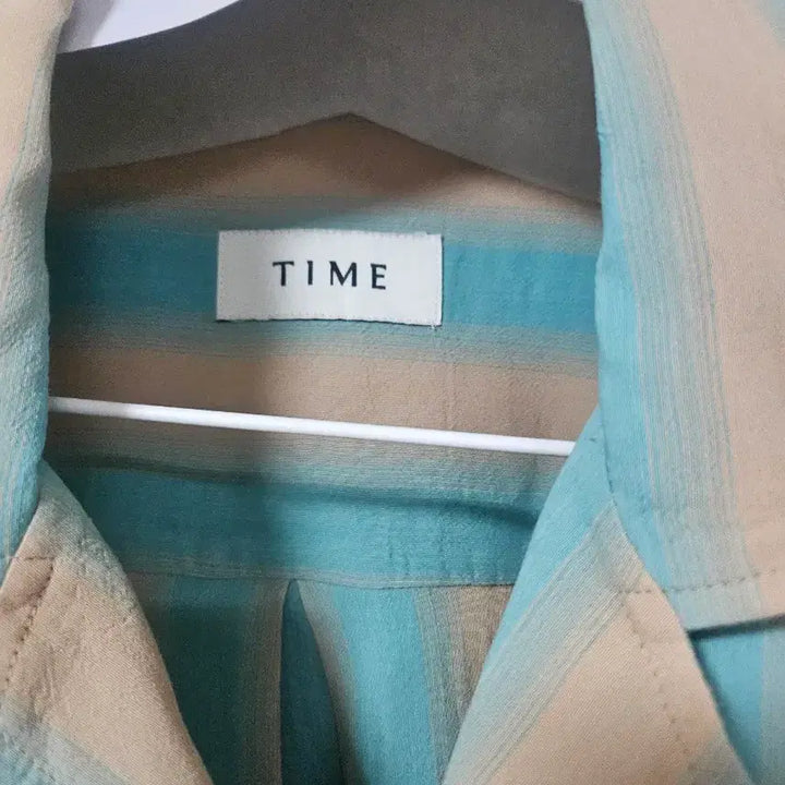 [BUNJANG] Time Homme Striped Open Collar Short Sleeve Shirt / 타임옴므 셔츠
