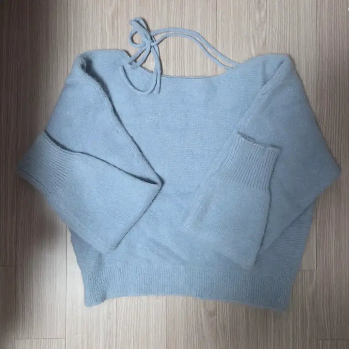[BUNJANG] Angora Choker Knit - Sky Blue / 앙고라 초커 니트