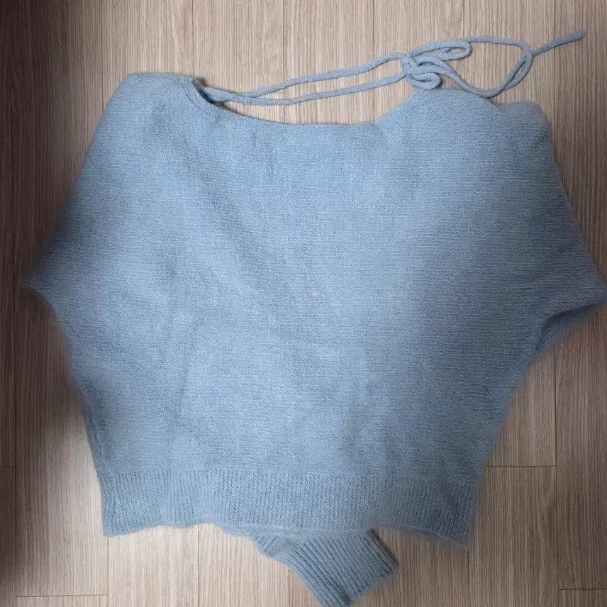 [BUNJANG] Angora Choker Knit - Sky Blue / 앙고라 초커 니트