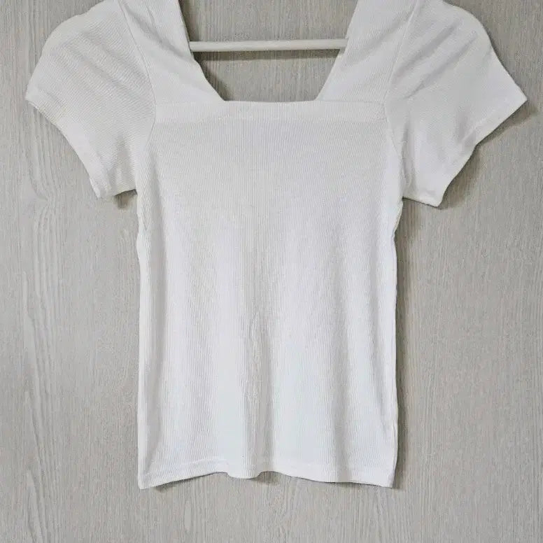 [BUNJANG] Basic Square Neck Ribbed T-shirt / 흰색,블랙 골지 스퀘어넥티 새상품
