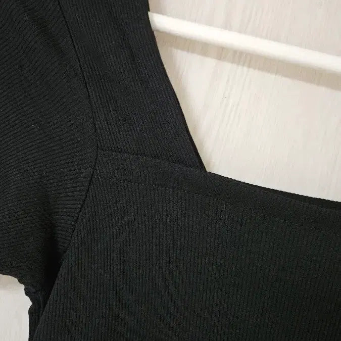 [BUNJANG] Basic Square Neck Ribbed T-shirt / 흰색,블랙 골지 스퀘어넥티 새상품