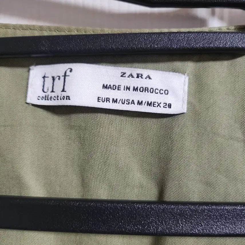 [BUNJANG] ZARA TRF Earth Green 3/4 Sleeve Shirt Dress / 자라 TRF 어스 그린 셔츠 원피스 7부