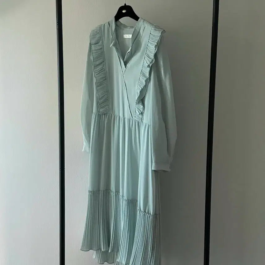 [BUNJANG] SJ.SJ Frill Long Dress Mint / 한섬 sjsj 프릴 원피스 민트색